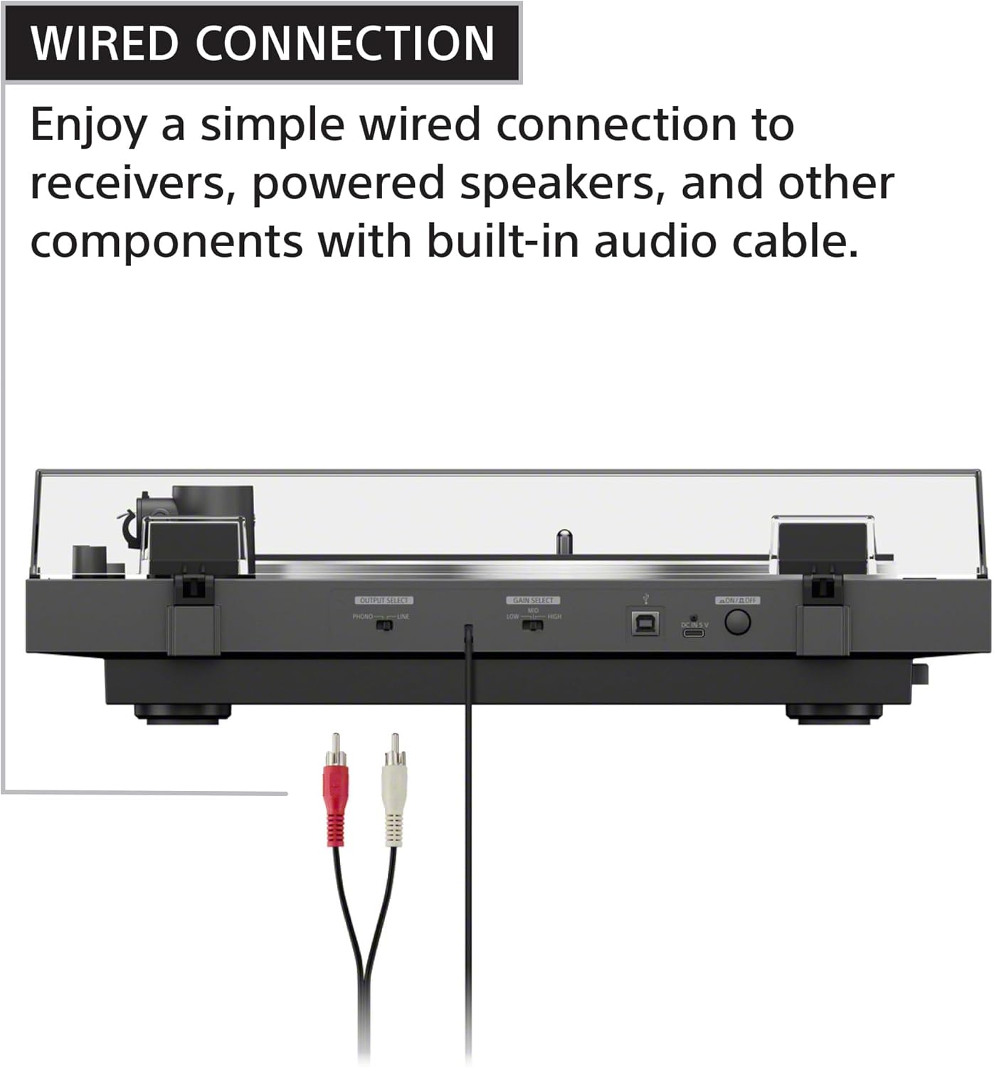 Sony PS-LX3BT Wireless Bluetooth Turntable (2026 Model) : Fully Automatic Belt Drive Vinyl Record Player with Built-in Phono EQ, Black