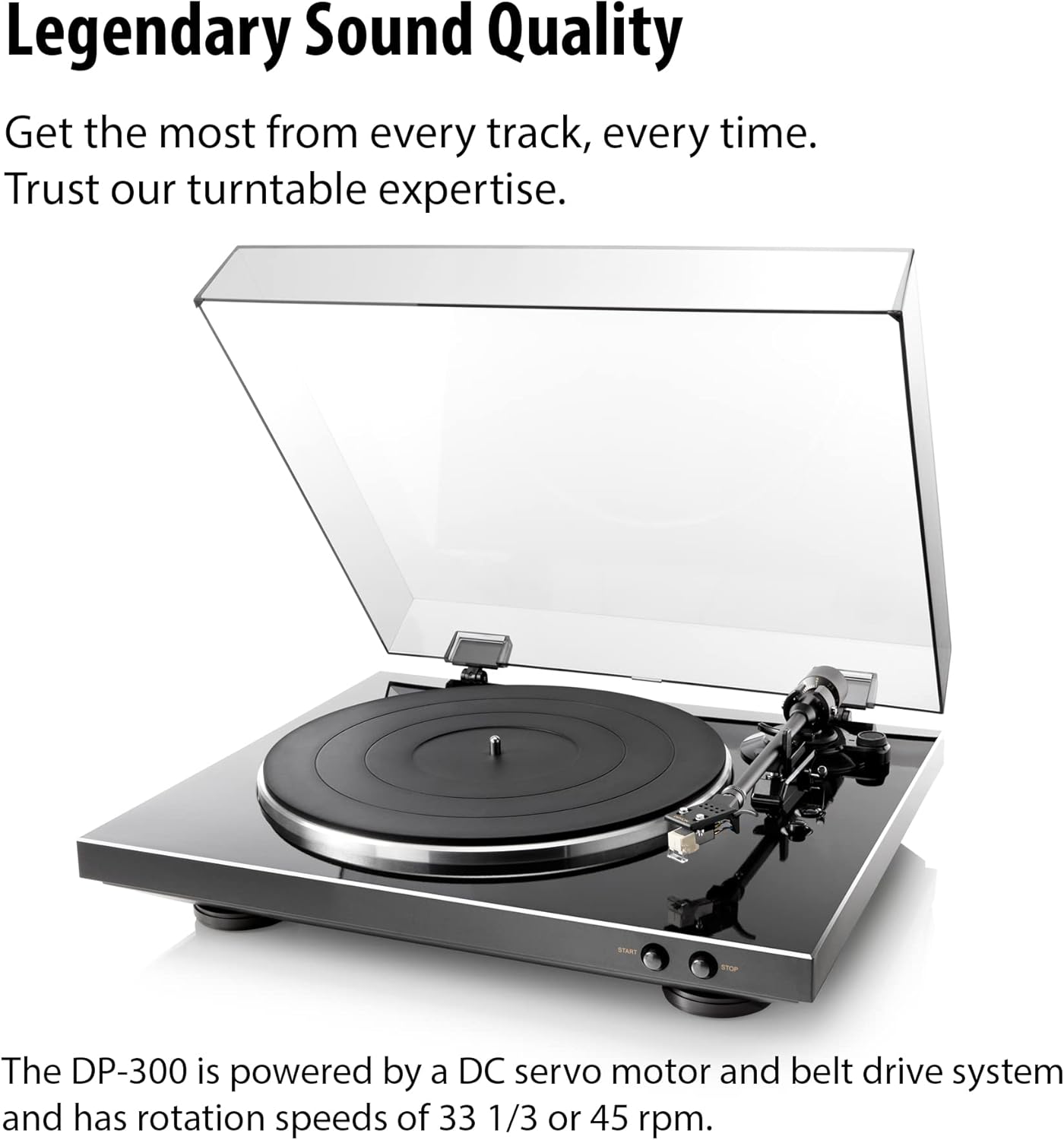 Denon DP-300F Fully Automatic Analog Turntable & Vinyl Record Player with Built-in Phono Equalizer | Turntables for Vinyl Records | Unique Tonearm Design | Hologram Vibration Analysis | Slim Design