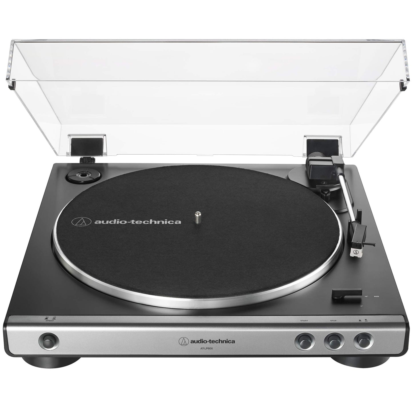 Audio-Technica AT-LP60X-BK Fully Automatic Belt-Drive Stereo Turntable, Black, Hi-Fi, 2 Speed, Dust Cover, Anti-Resonance, Die-Cast Aluminum Platter