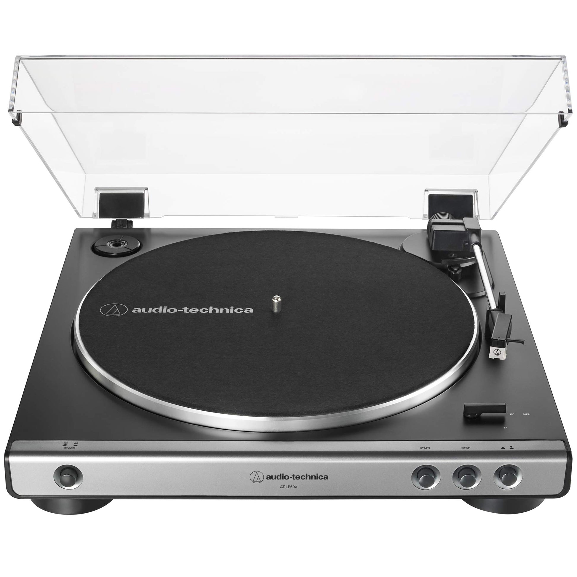 Audio-Technica AT-LP60X-BK Fully Automatic Belt-Drive Stereo Turntable, Black, Hi-Fi, 2 Speed, Dust Cover, Anti-Resonance, Die-Cast Aluminum Platter