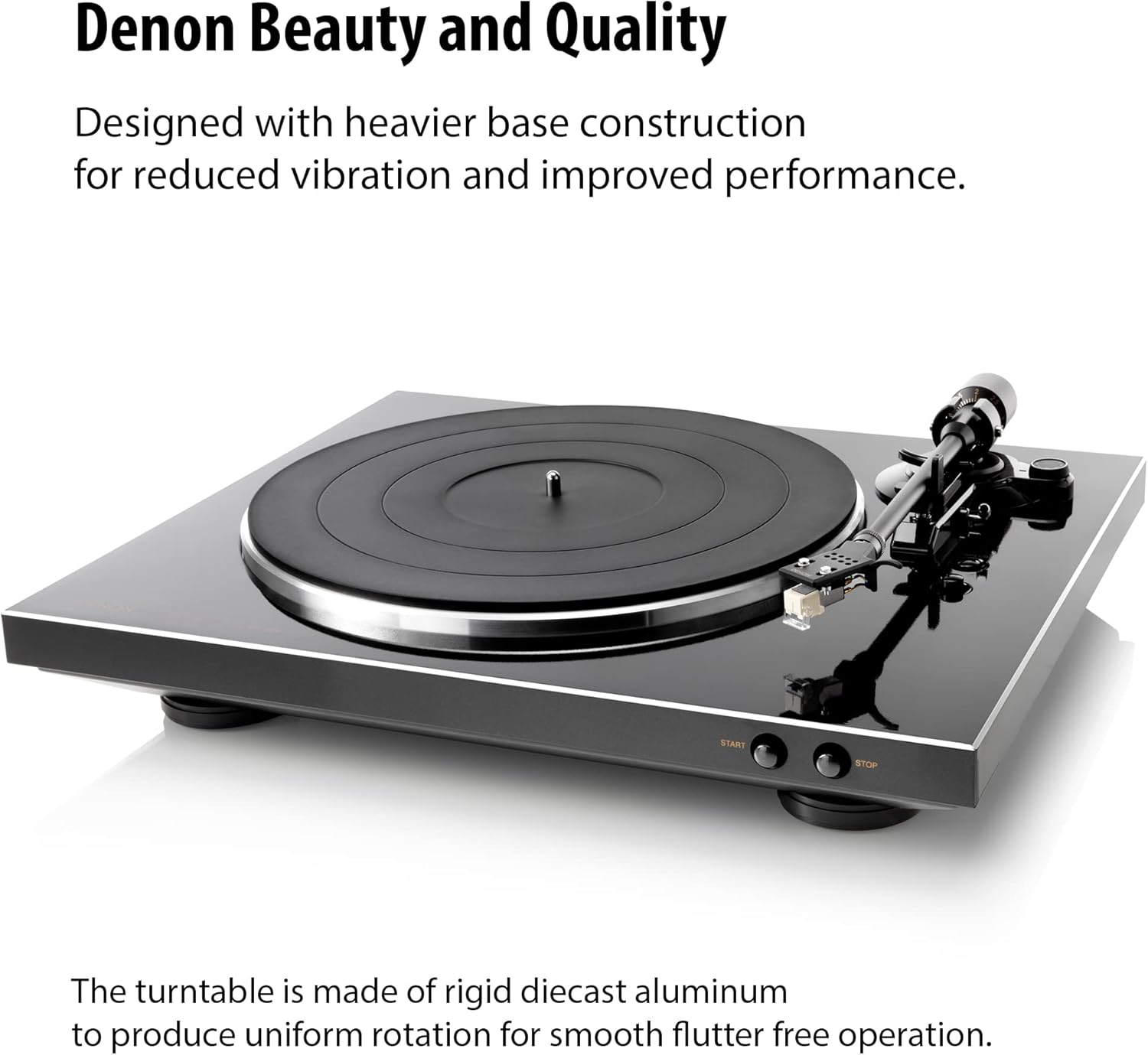 Denon DP-300F Fully Automatic Analog Turntable & Vinyl Record Player with Built-in Phono Equalizer | Turntables for Vinyl Records | Unique Tonearm Design | Hologram Vibration Analysis | Slim Design