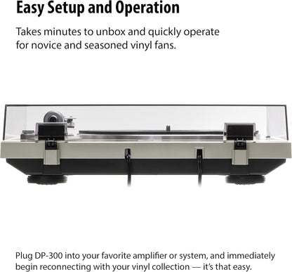 Denon DP-300F Fully Automatic Analog Turntable & Vinyl Record Player with Built-in Phono Equalizer | Turntables for Vinyl Records | Unique Tonearm Design | Hologram Vibration Analysis | Slim Design