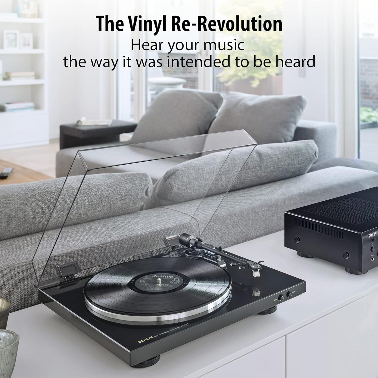 Denon DP-300F Fully Automatic Analog Turntable & Vinyl Record Player with Built-in Phono Equalizer | Turntables for Vinyl Records | Unique Tonearm Design | Hologram Vibration Analysis | Slim Design